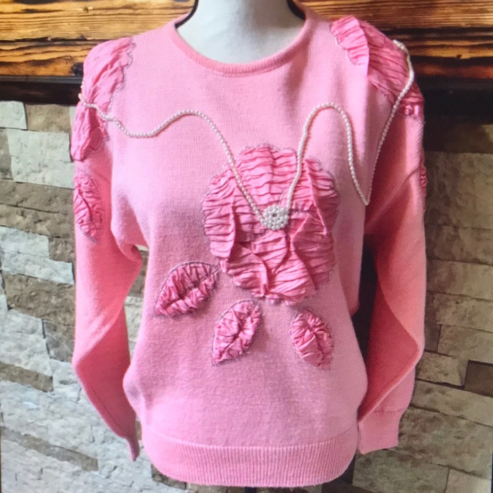 Pink Ruffled Sweater